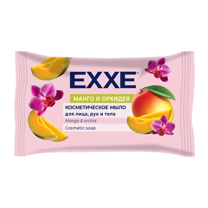 Мыло-крем туалетное косметическое 75 г EXXE "Манго и орхидея", флоу-пак 703137