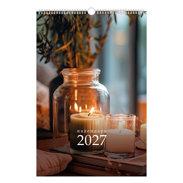 Календарь на гребне с ригелем 2027 г., 30х45 см, BRAUBERG, "Уют", 118383 118383
