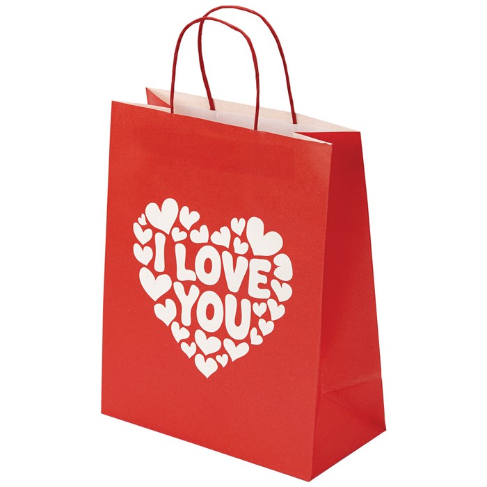 Пакет подарочный (1 штука) 26х13х32 см (L) "Love Kraft", крафт, ЗОЛОТАЯ СКАЗКА, 700843 700843