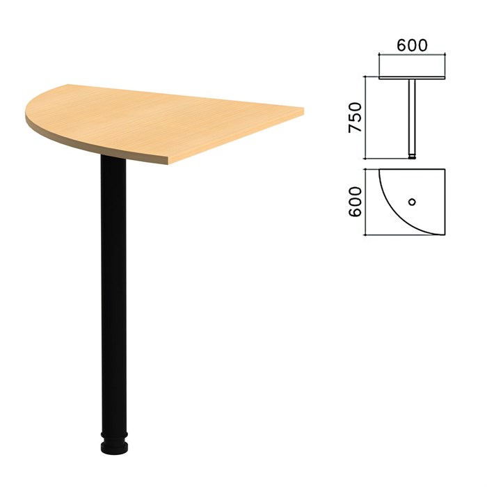 Стол приставной угловой "Канц" 600х600х750 мм, 640068 - фото 56214