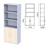 Шкаф полузакрытый Бюджет, 716х349х1810 мм, дуб шамони светлый (КОМПЛЕКТ) 980594