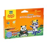 Мелки масляные Мульти-Пульти "Енот в Китае", 12цв., шестигранные, картон, европодвес O239195