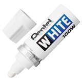 Маркер-краска лаковый PENTEL (Япония) WHITE, 6,5 мм, БЕЛЫЙ, алюминиевый корпус, длина письма 1200 м, X100W 151258