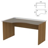 Стол эргономичный ЧАСТЬ 2 "Арго", 1400х900х760 мм, левый/правый, орех 641337