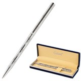 Ручка подарочная шариковая GALANT "ASTRON SILVER", корпус серебристый, детали хром, узел 0,7 мм, синяя, 143527 143527