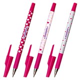Ручка шариковая ЮНЛАНДИЯ HEARTS, синяя, SOFT TOUCH покрытие, узел 0,7 мм, линия письма 0,35 мм, 143729 143729