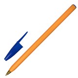 Ручка шариковая STAFF Basic Orange BP-01, письмо 750 метров, СИНЯЯ, длина корпуса 14 см, узел 1 мм, 143740 143740