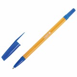 Ручка шариковая STAFF Basic BP-03 Orange, СИНЯЯ, корпус оранжевый, узел 1 мм, линия письма 0,5 мм, 143741 143741