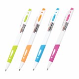 Ручка шариковая автоматическая с грипом STAFF BP-16 White, СИНЯЯ, ассорти, линия письма 0,35 мм, 143749 143749