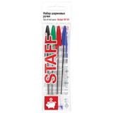 Ручки шариковые STAFF Basic Budget BP-04, НАБОР 4 ЦВЕТА, линия письма 0,5 мм, 143872 143872