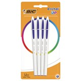 Ручки шариковые BIC "Cristal Up", НАБОР 4 шт., СИНИЕ, узел 1 мм, линия письма 0,32 мм, блистер, 949875 143973