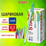 Ручка шариковая STAFF CANDY PASTEL, синяя, игольчатый узел 0,6 мм, линия 0,3 мм, 144235 144235