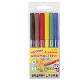 Фломастеры ЮНЛАНДИЯ 6 цветов, УРОКИ РИСОВАНИЯ, вентилируемый колпачок, ПВХ, 151414 151414