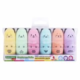 Набор текстовыделителей мини 6 ЦВЕТОВ BRAUBERG KIDS "CUTE CATS PASTEL", линия 1-5 мм, 152436 152436