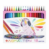 Фломастеры ПИФАГОР "ЕДИНОРОГ", 18 цветов, вентилируемый колпачок, 152449 152449