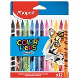Фломастеры MAPED (Франция) "Animals" 12 цветов, смываемые, вентилируемый колпачок, 845403 152643