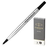 Стержень для ручки-роллера PARKER "Quink RB", металлический 116 мм, линия письма 0,5 мм, черный, 1950277 170314