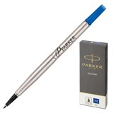 Стержень для ручки-роллера PARKER "Quink RB", металлический, 116 мм, узел 0,7 мм, синий, 1950311 170317