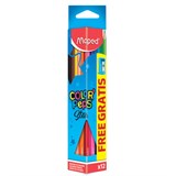 Карандаши цветные MAPED (Франция) "Color'Peps Star", 12 цветов + ТОЧИЛКА, трехгранные, грифель 3 мм, натуральное дерево,183213 180770