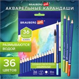 Карандаши художественные цветные акварельные BRAUBERG ART CLASSIC, 36 цветов, грифель 3,3 мм, 181531 181531