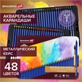 Карандаши художественные цветные акварельные, 48 цветов, 4 мм, металлический кейс, BRAUBERG ART PREMIERE, 181924 181924