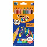 Карандаши цветные BIC "Evolution Stripes", 12 цветов, шестигранные, грифель 9505221 182064
