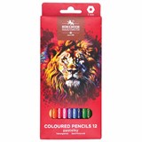Карандаши цветные KOH-I-NOOR "RED LION" 12 цветов, шестигранные, 2,8 мм, натуральное дерево, 3552/12, 3552012063KS 182080