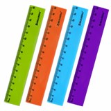 Линейка пластиковая 15 см BRAUBERG NEON, непрозрачная, ассорти, 210750 210750