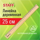 Линейка деревянная 25 см, STAFF, канадская сосна, 210799 210799