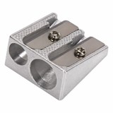 Точилка BRAUBERG Style, металлическая клиновидная, 2 отверстия для чернографитных карандашей (в том числе утолщенных), 222486 222486