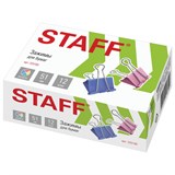 Зажимы для бумаг STAFF Profit, КОМПЛЕКТ 12 шт., 51 мм, на 230 листов, цветные, картонная коробка, 225160 225160