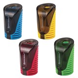 Точилка BRAUBERG Cell с контейнером, пластиковая, овальная, цвет корпуса ассорти, 226944 226944