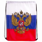 Сумка-мешок на завязках "Триколор РФ", с гербом РФ, 32х42 см, BRAUBERG/STAFF, 228328, RU37 228328