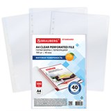 Папки-файлы перфорированные А4 BRAUBERG STANDARD, КОМПЛЕКТ 100 шт., матовые, 40 мкм, 229660 229660