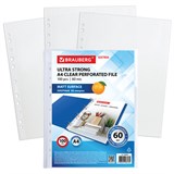Папки-файлы перфорированные А4 BRAUBERG МАТОВЫЕ EXTRA 600, КОМПЛЕКТ 100 шт., ПЛОТНЫЕ, 60 мкм, 229664 229664