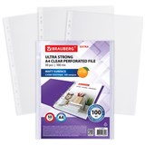 Папка-файл перфорированная , КОМПЛЕКТ 50 шт.А4 BRAUBERG "EXTRA 1000",, матовые, ПЛОТНЫЕ, 100 мкм, 22 229671