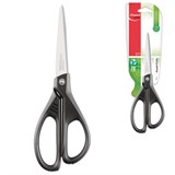 Ножницы MAPED Essentials Green, 210 мм, черные, эргономичные ручки, картонная упаковка с европодвесом, 468110 235483