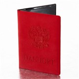 Обложка для паспорта, мягкий полиуретан, "Герб", красная, STAFF, 237612 237612