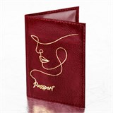 Обложка для паспорта натуральная кожа "наплак", тиснение золотом "Impression", красная, BRAUBERG, 238211 238211