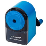 Точилка механическая BRAUBERG ULTRA для чернографитных и цветных карандашей, крепление к столу, цвет корпуса голубой с черным, 271342 271342