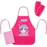 Набор для уроков труда BRAUBERG KIDS, клеенка ПВХ, накидка фартук с нарукавниками, "Anime style", 272362 272362