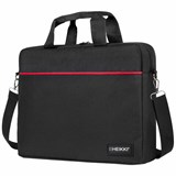Сумка портфель HEIKKI MAXIMUM (ХЕЙКИ) с отделением для ноутбука 17,3", черная с красной вставкой, 34х44х6 см, 272591 272591