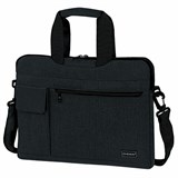 Сумка портфель HEIKKI NOVATION (ХЕЙКИ) с отделением для ноутбука 13-14", багажная лента, черная, 28х38х3 см, 272594 272594