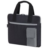 Сумка для документов STAFF DELEGATE на молнии, два кармана, полиэстер, черная/серая, 30х34х2 см, 272619 272619