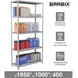 Стеллаж металлический BRABIX MS KD-195/40-5, 1950х1000х400 мм, 5 полок, сборная стойка, 291119 291119