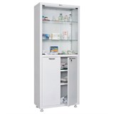 Шкаф медицинский 2-створчатый HILFE "МД 2 1670/SG" 1755х700х320 мм, стекло, белый, S26199203509 291319