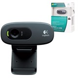 Веб-камера LOGITECH C270, 1/3 Мп, микрофон, USB 2.0, регулируемый крепеж, черная 350834