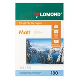 Фотобумага матовая, А4, 180 г/м2, односторонняя, 50 листов, LOMOND, 0102014 360931