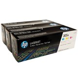 Картридж лазерный HP (CF370AM) LaserJet Pro 300 M375/M475, №305A, оригинальный, КОМПЛЕКТ 3 цвета по 2600 страниц 361437