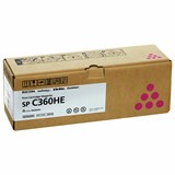 Картридж лазерный RICOH (SP C360HE) для Ricoh SP C360SFNw/C361SFNw, пурпур, оригинальный, ресурс 6000 страниц, 408186 363583